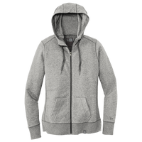 New Era Women's French Terry Full Zip Hoodie, Light Graphite Twist, Front view