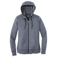 New Era Women's French Terry Full Zip Hoodie, True Navy Twist, Front view