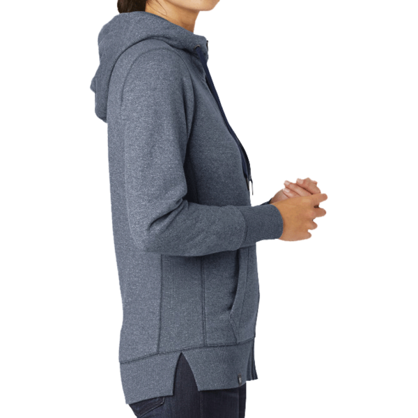 New Era Women's French Terry Full Zip Hoodie, True Navy Twist, Right Sleeve view