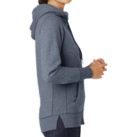 New Era Women's French Terry Full Zip Hoodie, True Navy Twist, Right Sleeve view