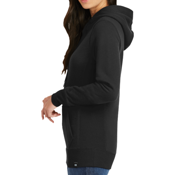 New Era Women's French Terry Pullover Hoodie, Black, Left Sleeve view