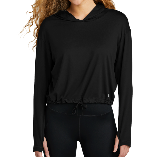 New Era Women's Power Long Sleeve Hoodie, Black, Front view