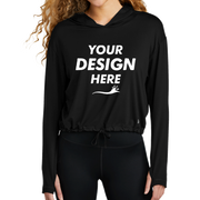 New Era Women's Power Long Sleeve Hoodie, Black, Front view, Mockup