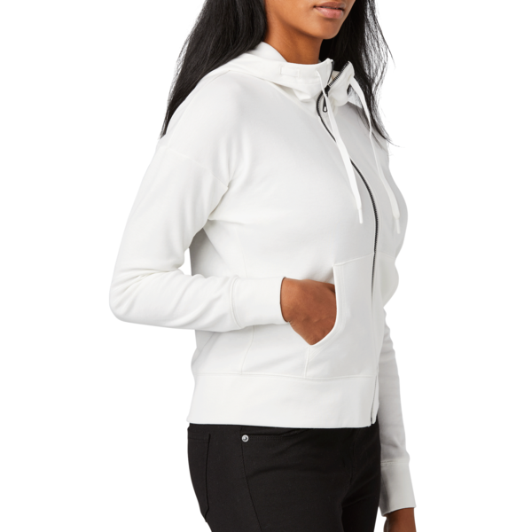 New Era Women's STS Full Zip Hoodie, Fan White, Right Sleeve view