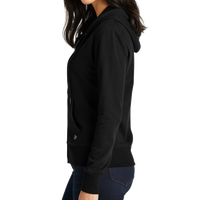 New Era Women's Thermal Full Zip Hoodie, Black, Left Sleeve view