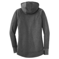 New Era Women's Tri Blend Fleece Pullover Hoodie, Black Heather, Back view