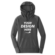 New Era Women's Tri Blend Fleece Pullover Hoodie, Black Heather, Front view, Mockup