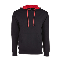 Next Level Apparel Unisex Laguna Hoodie Sweatshirt, Black / Red, Front view