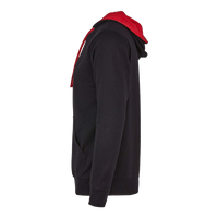 Next Level Apparel Unisex Laguna Hoodie Sweatshirt, Black / Red, Left Sleeve view