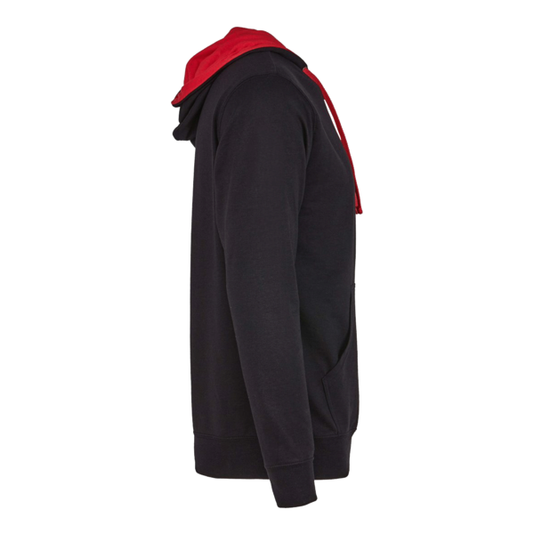 Next Level Apparel Unisex Laguna Hoodie Sweatshirt, Black / Red, Right Sleeve view