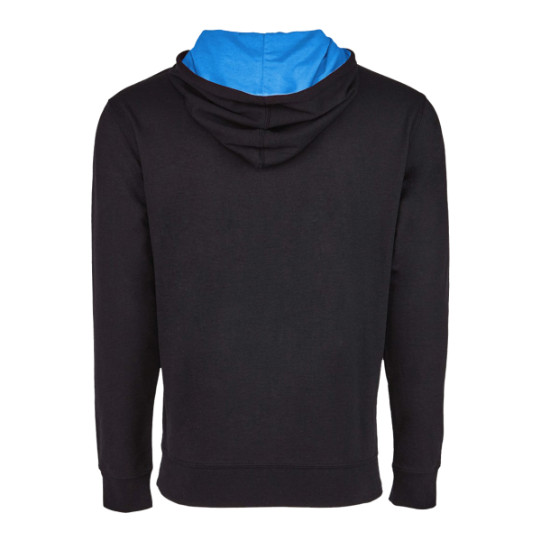 Next Level Apparel Unisex Laguna Hoodie Sweatshirt, Black / Turquoise, Back view