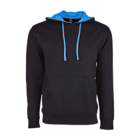 Next Level Apparel Unisex Laguna Hoodie Sweatshirt, Black / Turquoise, Front view