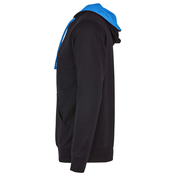 Next Level Apparel Unisex Laguna Hoodie Sweatshirt, Black / Turquoise, Left Sleeve view