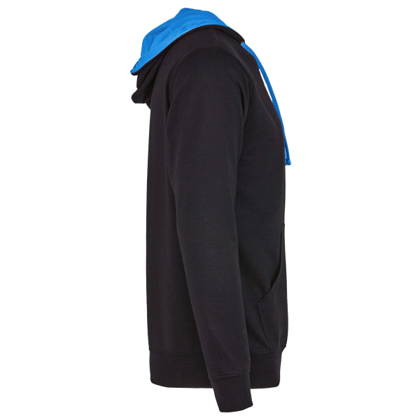 Next Level Apparel Unisex Laguna Hoodie Sweatshirt, Black / Turquoise, Right Sleeve view