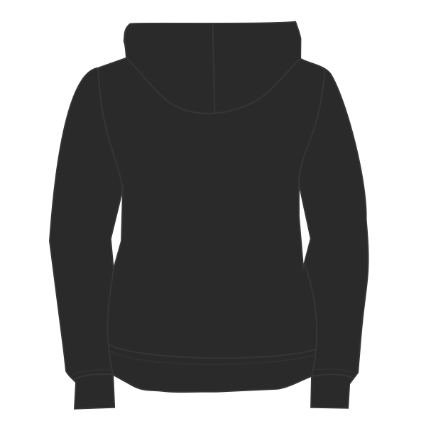 Next Level Apparel Unisex Laguna Sueded Hoodie Sweatshirt, Black, Back view