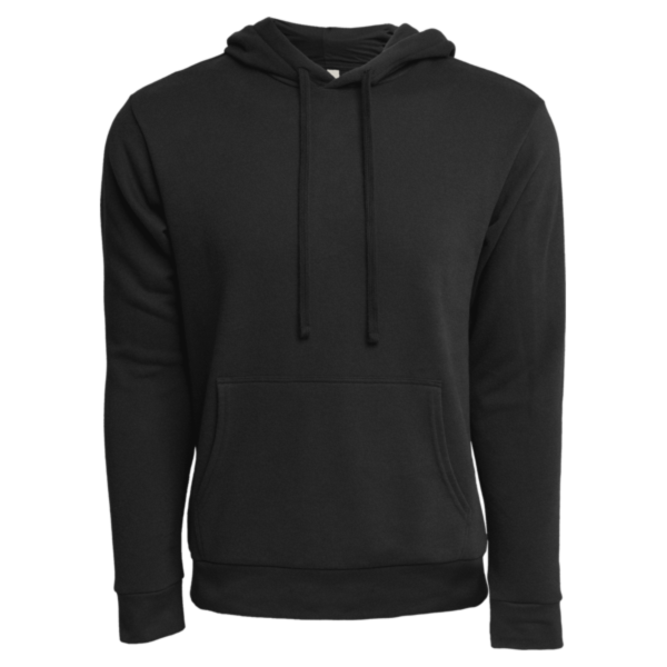 Next Level Apparel Unisex Laguna Sueded Hoodie Sweatshirt, Black, Front view