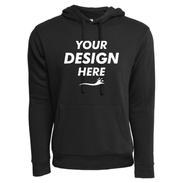 Next Level Apparel Unisex Laguna Sueded Hoodie Sweatshirt, Black, Front view, Mockup