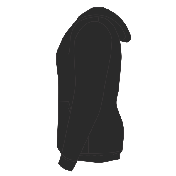 Next Level Apparel Unisex Laguna Sueded Hoodie Sweatshirt, Black, Left Sleeve view