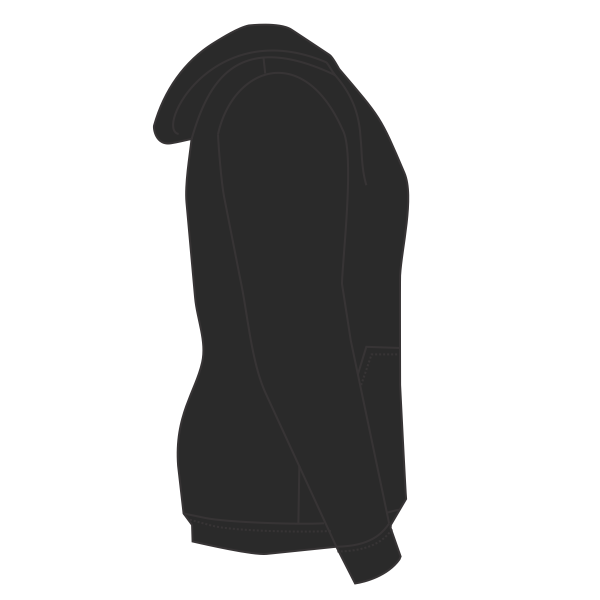 Next Level Apparel Unisex Laguna Sueded Hoodie Sweatshirt, Black, Right Sleeve view