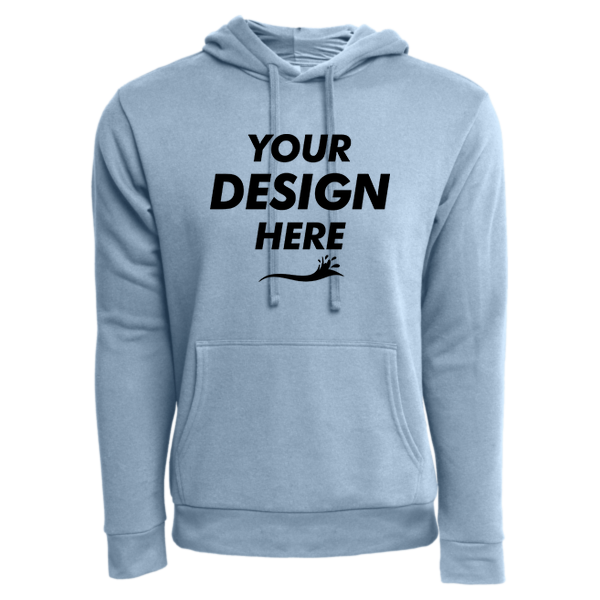 Next Level Apparel Unisex Laguna Sueded Hoodie Sweatshirt, Stonewash Denim, Front view, Mockup