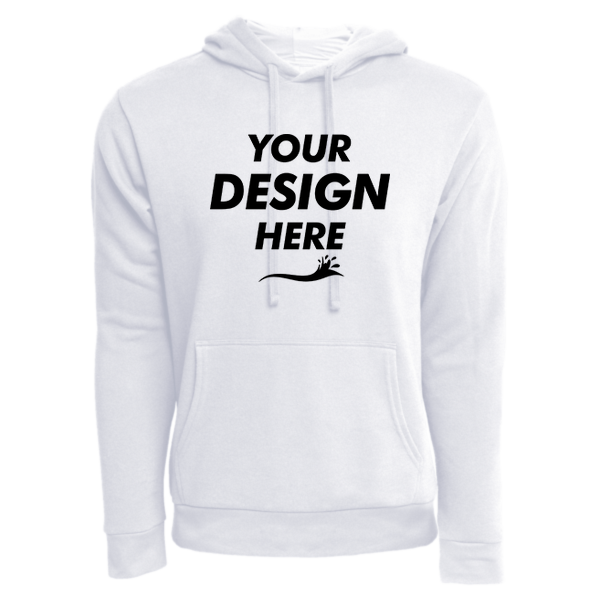 Next Level Apparel Unisex Laguna Sueded Hoodie Sweatshirt, White, Front view, Mockup