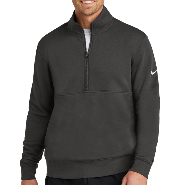 Nike Club Fleece Sleeve Swoosh 1/2 Zip, Anthracite, Front view