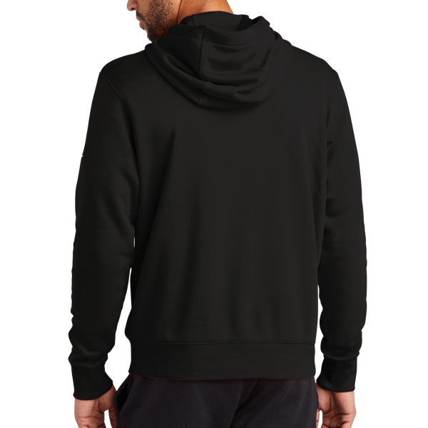 Nike Club Fleece Sleeve Swoosh Full Zip Hoodie, Black, Back view