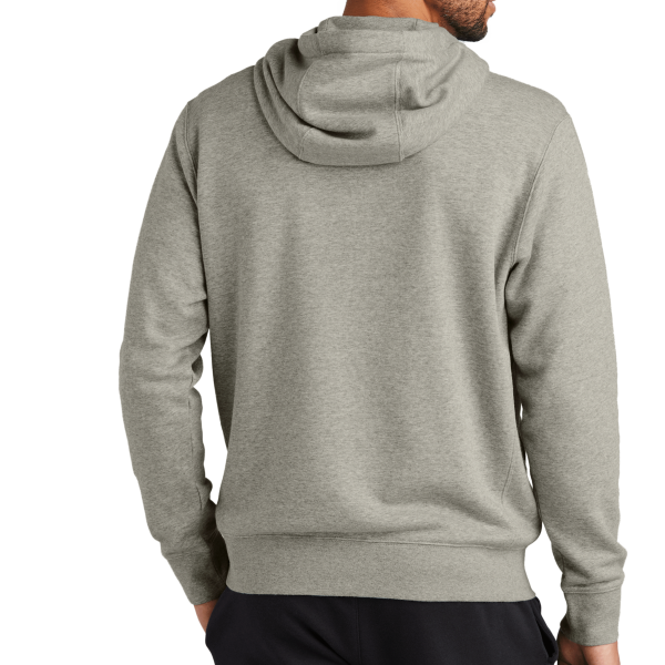 Nike Club Fleece Sleeve Swoosh Full Zip Hoodie, Dark Grey Heather, Back view