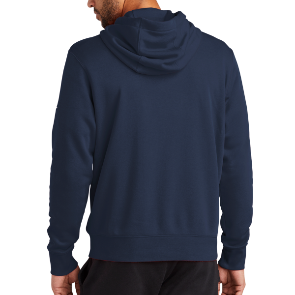 Nike Club Fleece Sleeve Swoosh Full Zip Hoodie, Midnight Navy, Back view