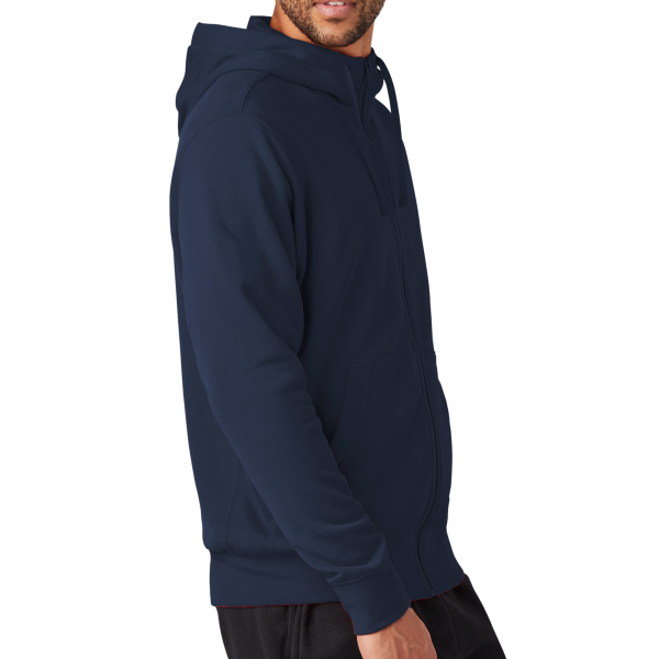 Nike Club Fleece Sleeve Swoosh Full Zip Hoodie, Midnight Navy, Right Sleeve view