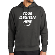Nike Club Fleece Sleeve Swoosh Pullover Hoodie, Anthracite, Front view, Mockup