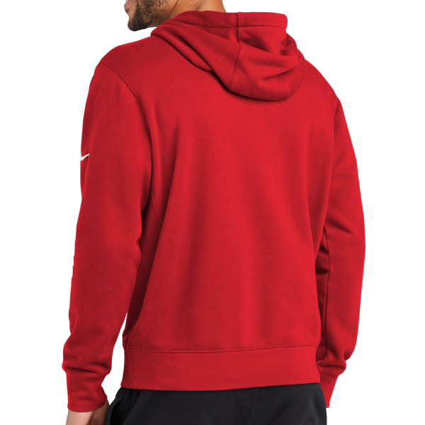 Nike Club Fleece Sleeve Swoosh Pullover Hoodie, University Red, Back view