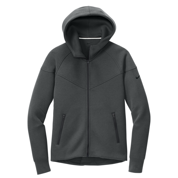 Nike Women's Tech Fleece Full Zip Hoodie, Anthracite Heather, Front view