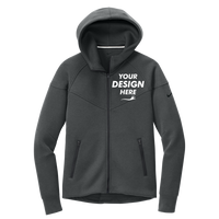 Nike Women's Tech Fleece Full Zip Hoodie, Anthracite Heather, Front view, Mockup