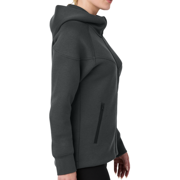 Nike Women's Tech Fleece Full Zip Hoodie, Anthracite Heather, Right Sleeve view