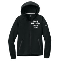 Nike Women's Tech Fleece Full Zip Hoodie, Black, Front view, Mockup