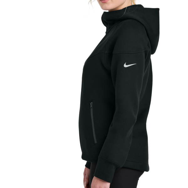 Nike Women's Tech Fleece Full Zip Hoodie, Black, Left Sleeve view