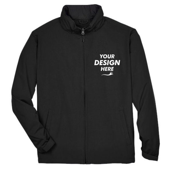 North End Men's Techno Lite Jacket, Black, Front view, Mockup