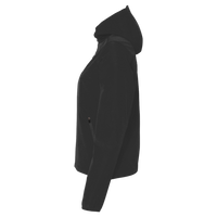 North End Women's Prospect Two-Layer Fleece Bonded Soft Shell Hooded Jacket, Black, Left Sleeve view