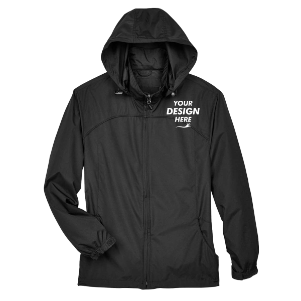 North End Women's Techno Lite Jacket, Black, Front view, Mockup