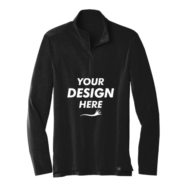 OGIO Limit 1/4 Zip, Blacktop, Front view, Mockup