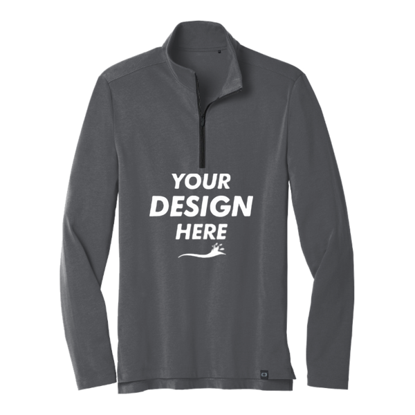 OGIO Limit 1/4 Zip, Diesel Grey, Front view, Mockup