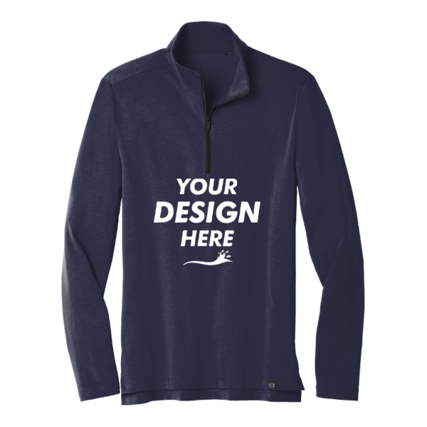 OGIO Limit 1/4 Zip, Navy, Front view, Mockup