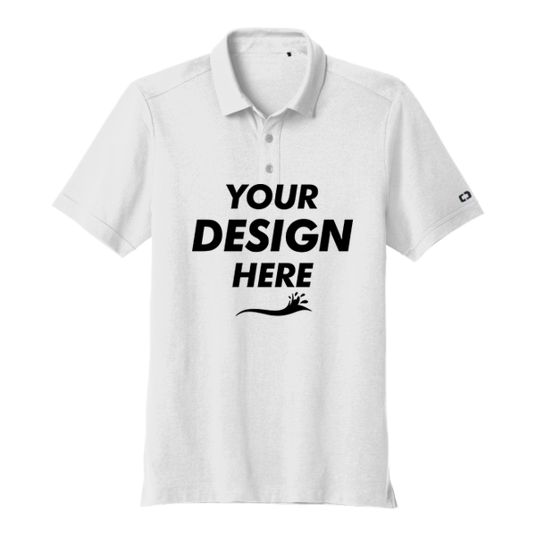 OGIO Limit Polo, Bright White, Front view, Mockup