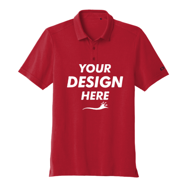 OGIO Limit Polo, Signal Red, Front view, Mockup