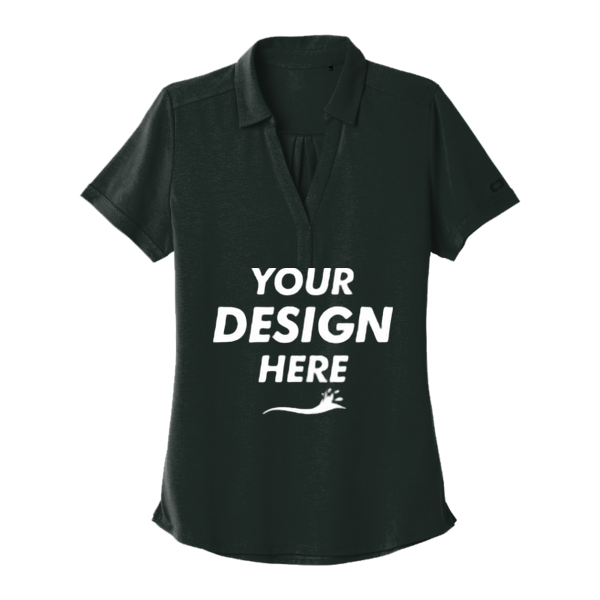 OGIO Women's Limit Polo, Blacktop, Front view, Mockup