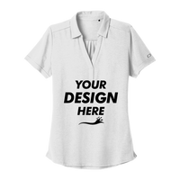 OGIO Women's Limit Polo, Bright White, Front view, Mockup