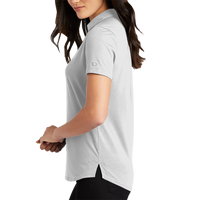 OGIO Women's Limit Polo, Bright White, Left Sleeve view
