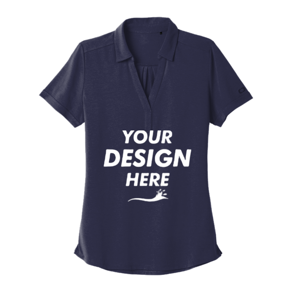 OGIO Women's Limit Polo, Navy, Front view, Mockup