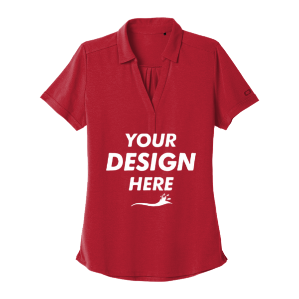 OGIO Women's Limit Polo, Signal Red, Front view, Mockup